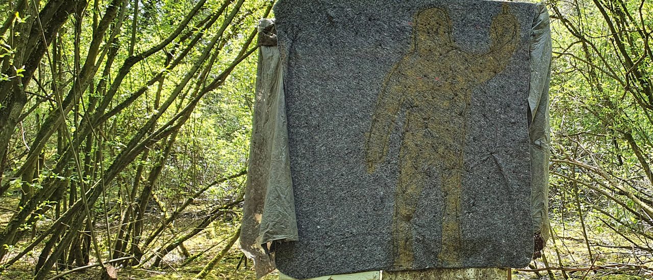 Mannscheibe auf selbstgebauter Konstruktion